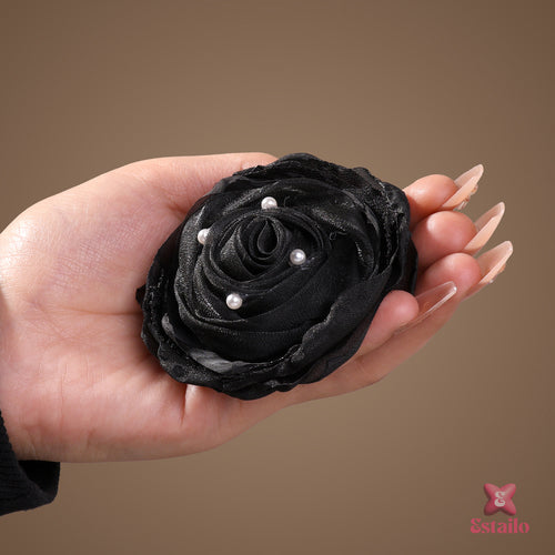 Black Floral Hair Clip
