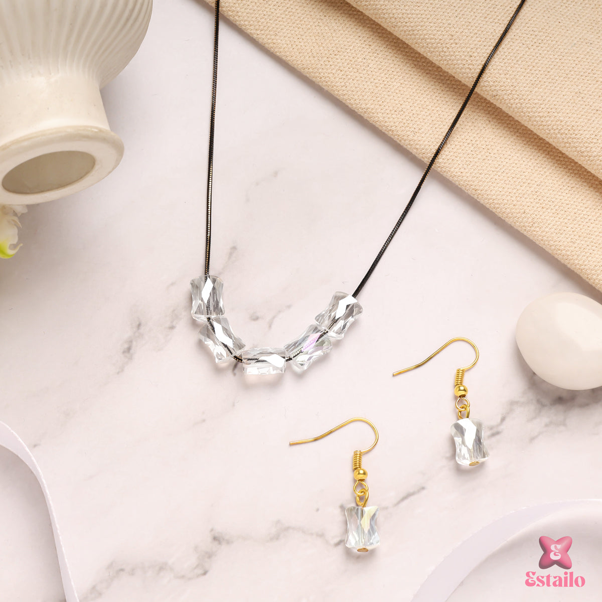 Crystal Cascade  Necklace Set