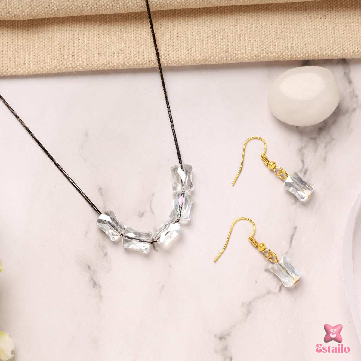 Crystal Cascade  Necklace Set