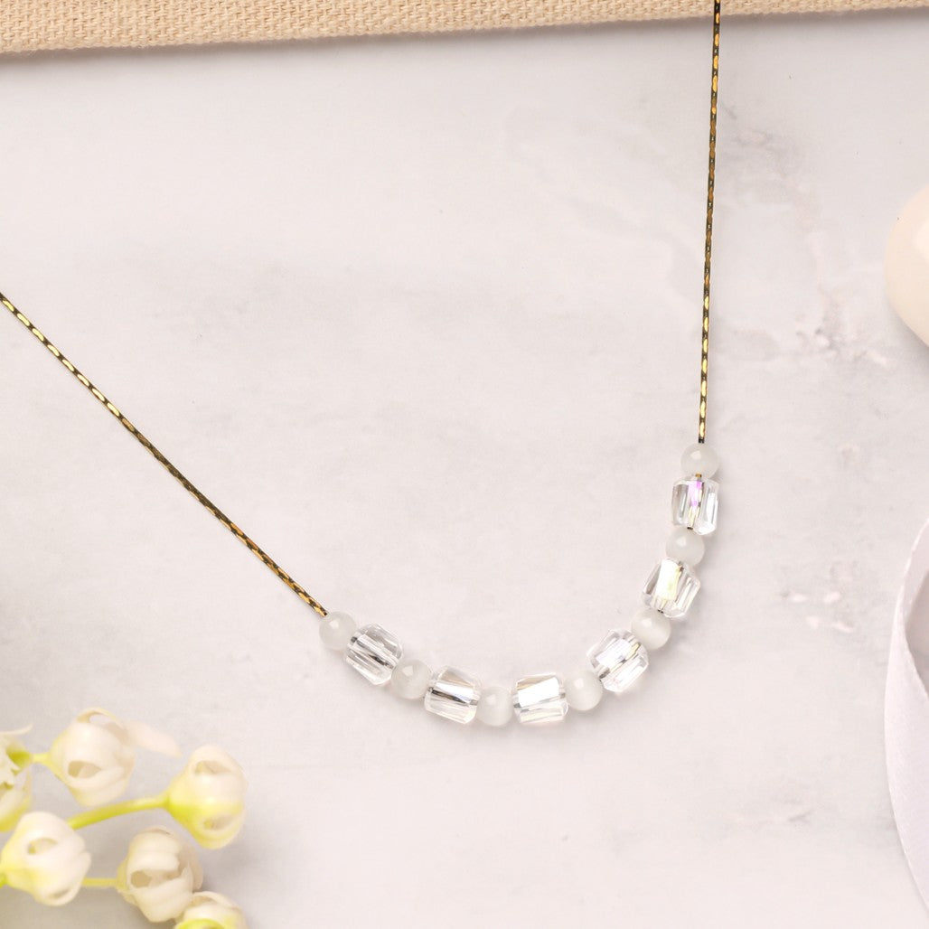 Iridescent Cube Chain Necklace