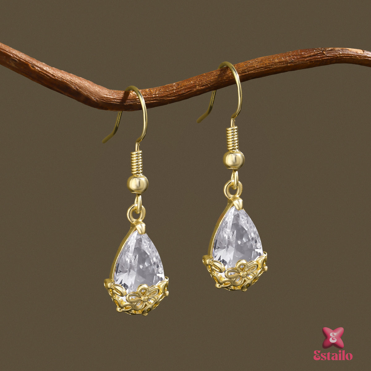 Elegant Stone Drops Earring