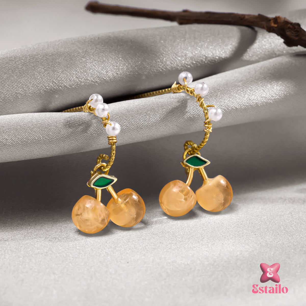 Pearl Cherry Dangles Earring