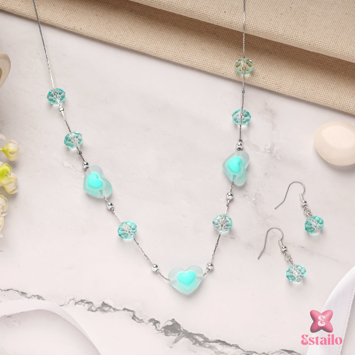Aqua Heart Necklace
