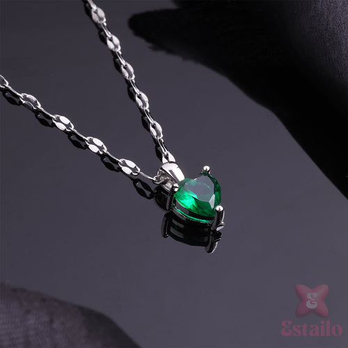Emerald Heart Pendant Necklace