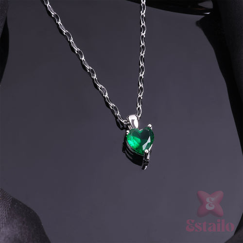 Emerald Heart Pendant Necklace