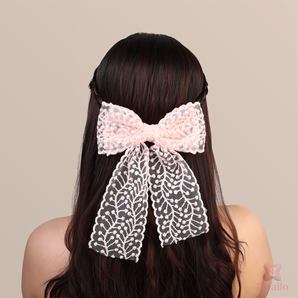 Elegant Blush Bow Clip