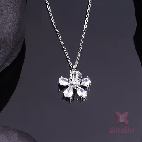 Sterling Silver Flower Necklace