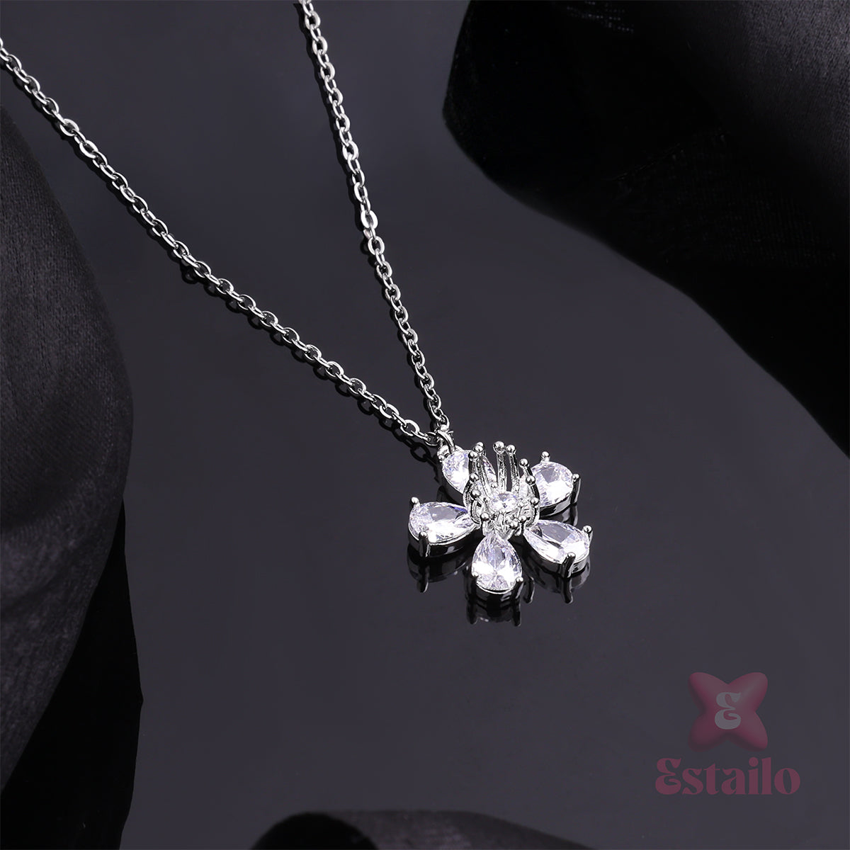 Sterling Silver Flower Necklace