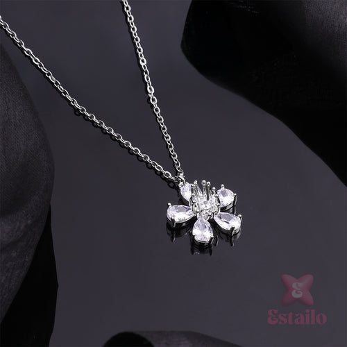 Sterling Silver Flower Necklace