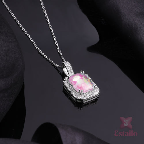 Sterling Silver Pink Necklace