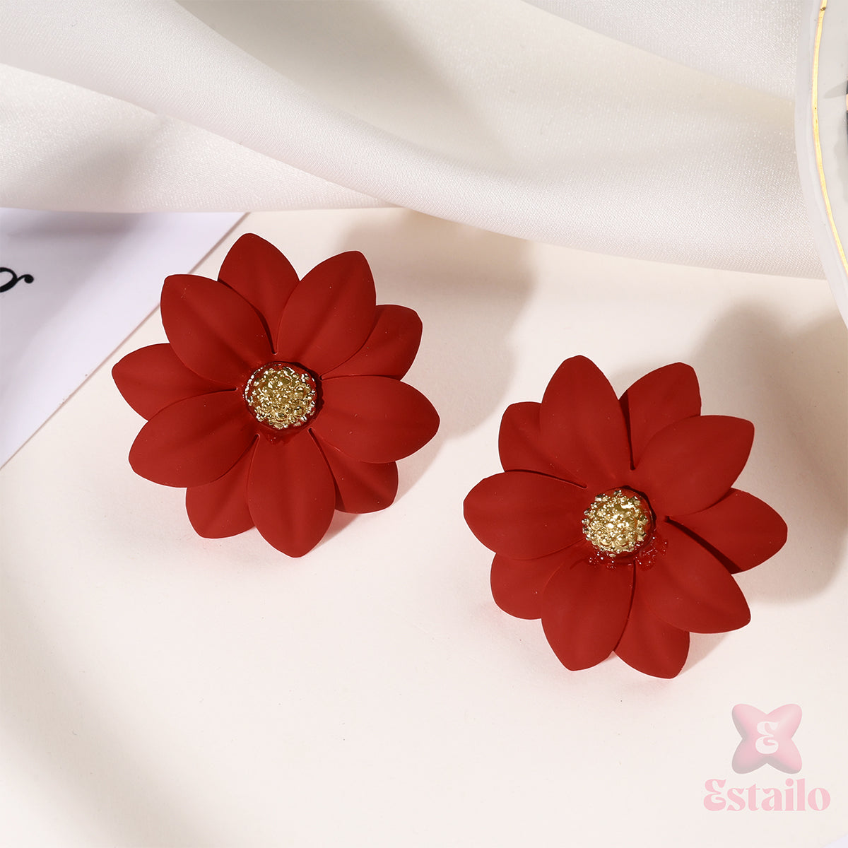 Scarlet Blossom Sparklers Earrings