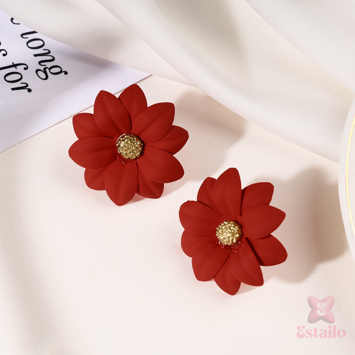 Scarlet Blossom Sparklers Earrings