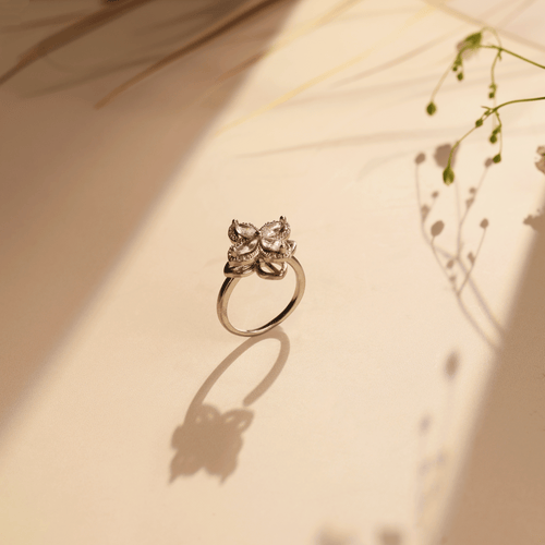 Silver Emerald Rotating Ring