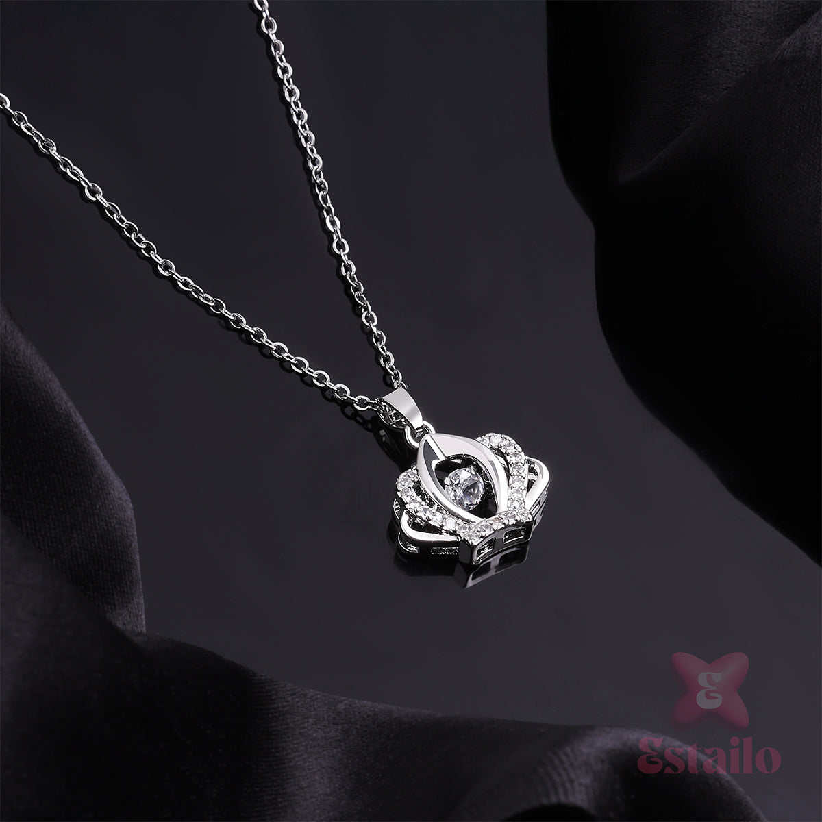 Sterling Silver Crown Necklace