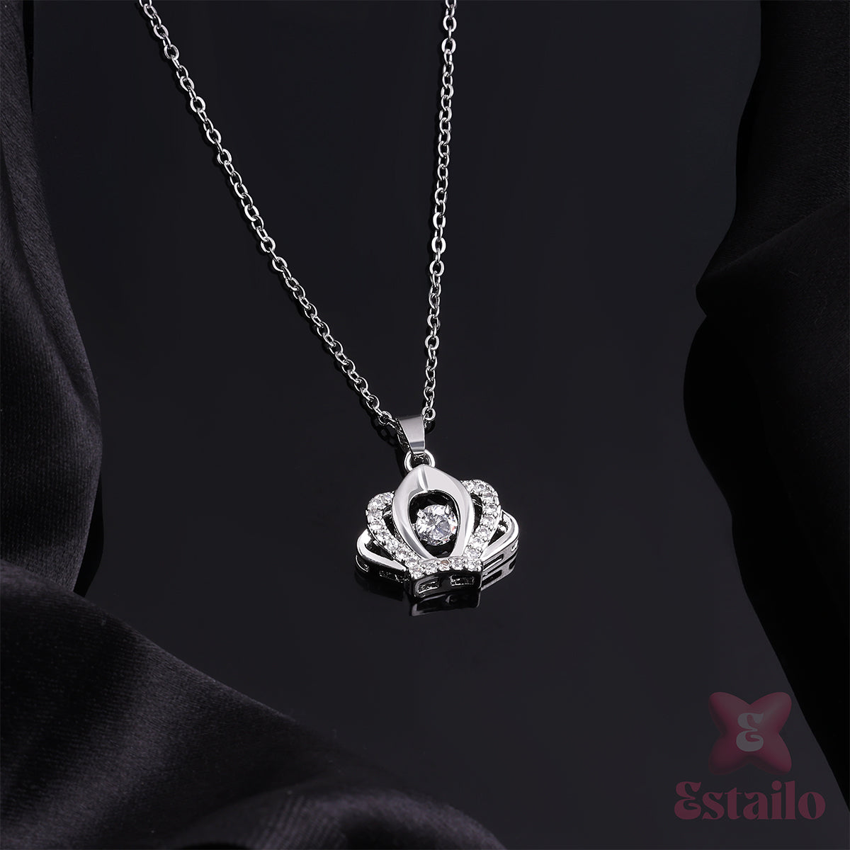 Sterling Silver Crown Necklace