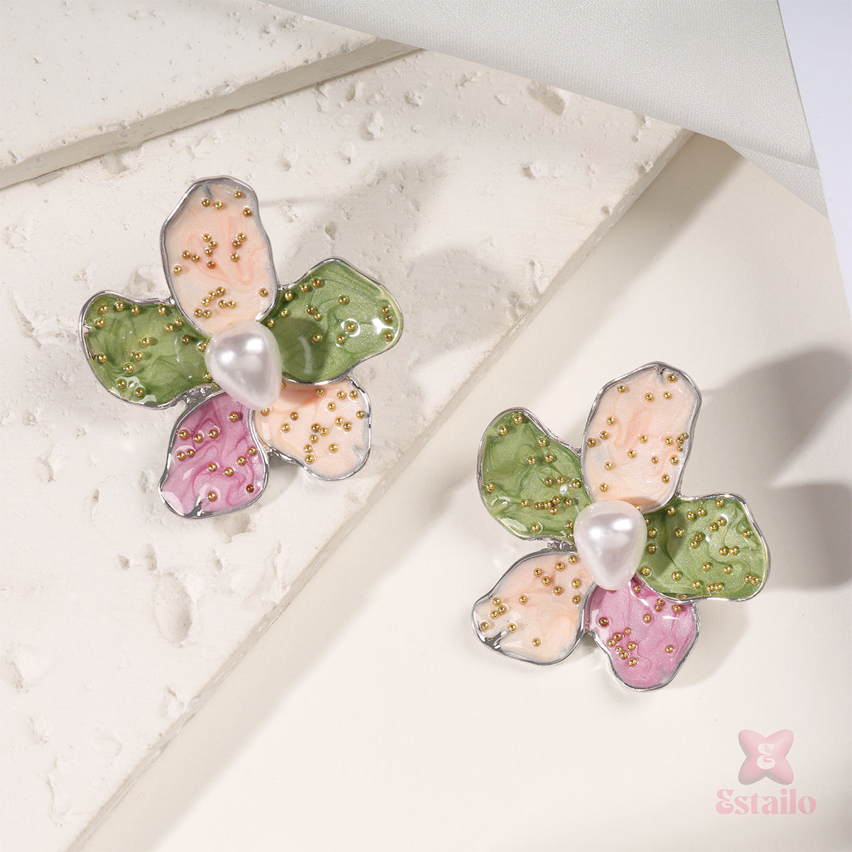Springtime Pearl Petals Earring
