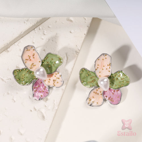 Springtime Pearl Petals Earring