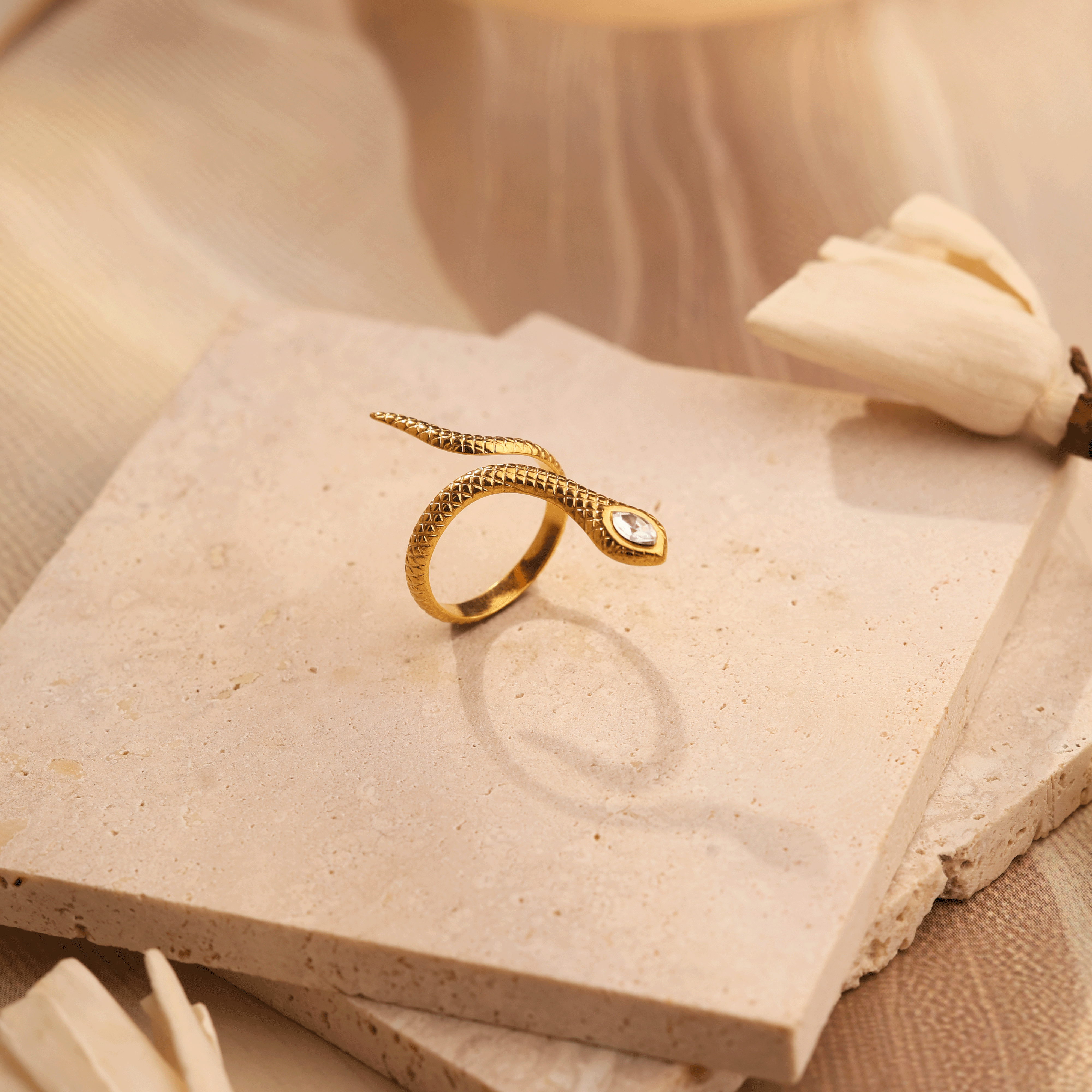 Golden Snake Ring