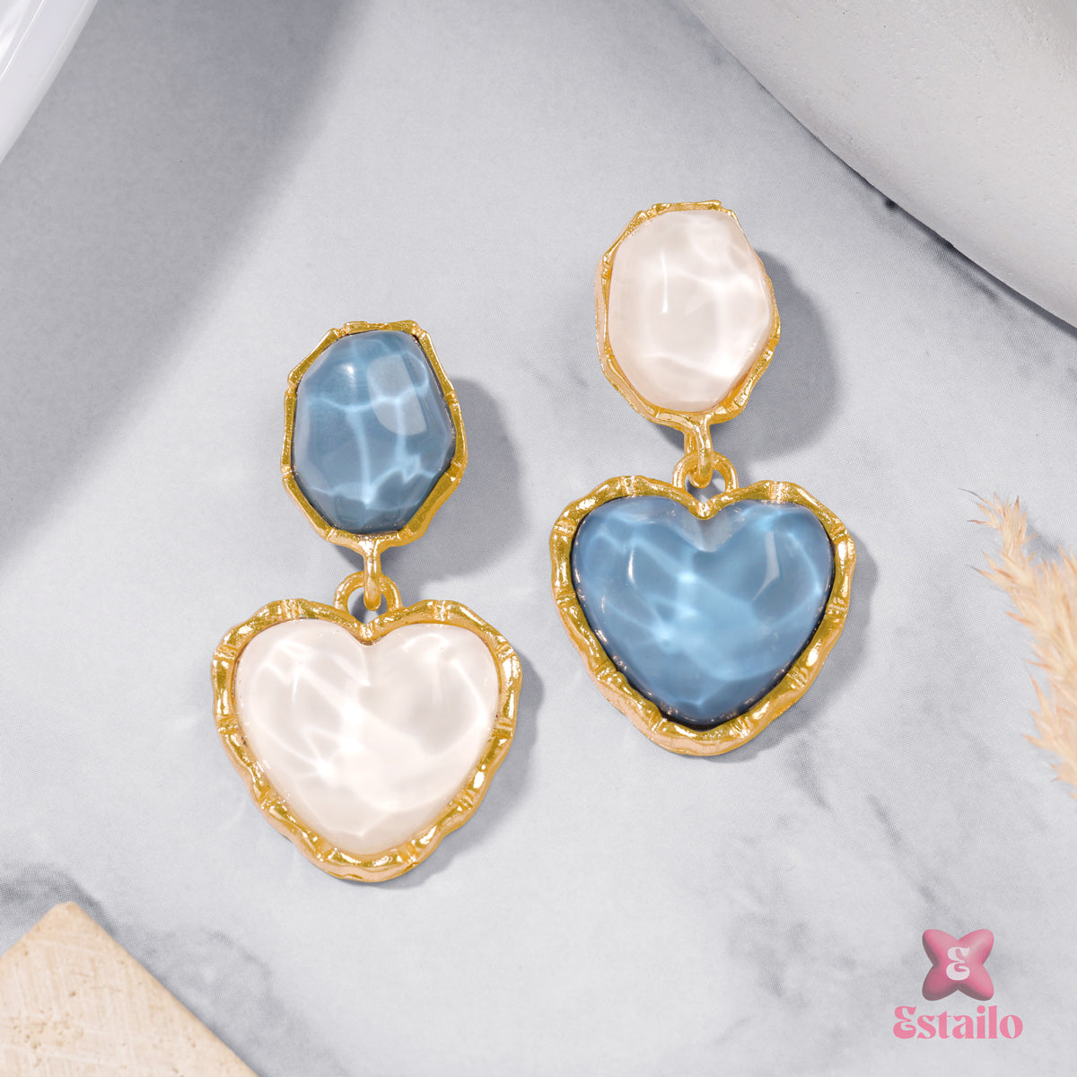 Frosted Daisy Hoops Earrings