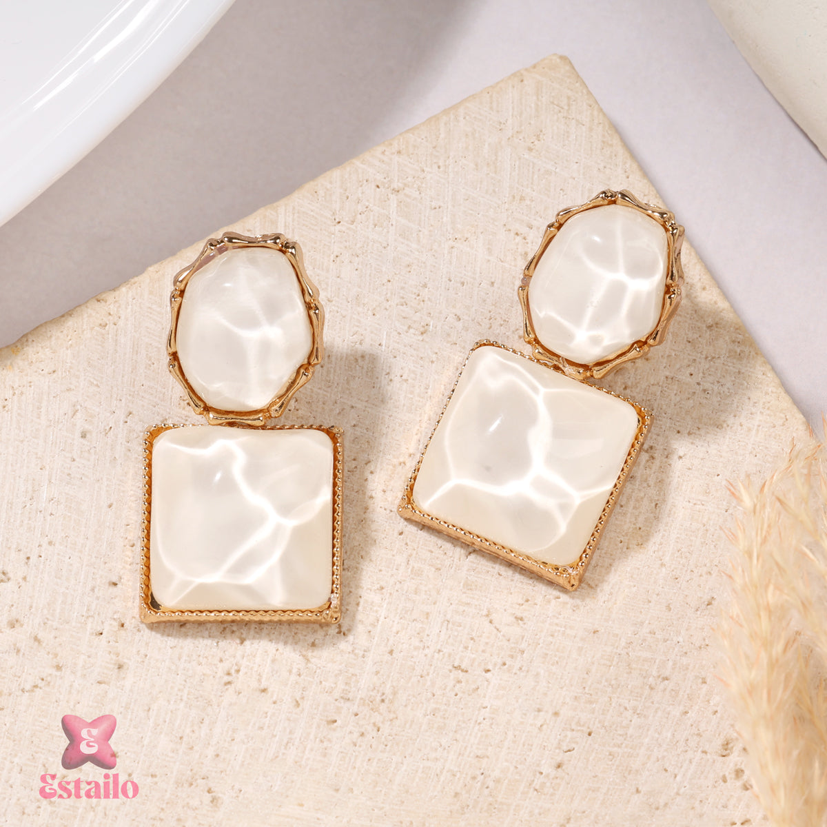 Frosted Glam Square Earrings