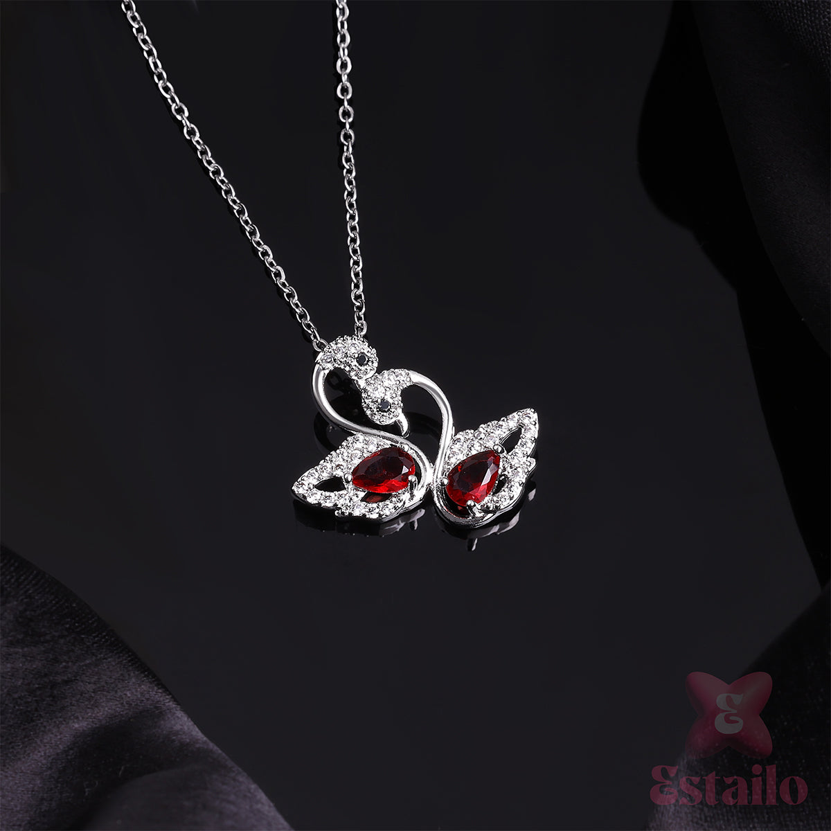 Swans Heart Necklace