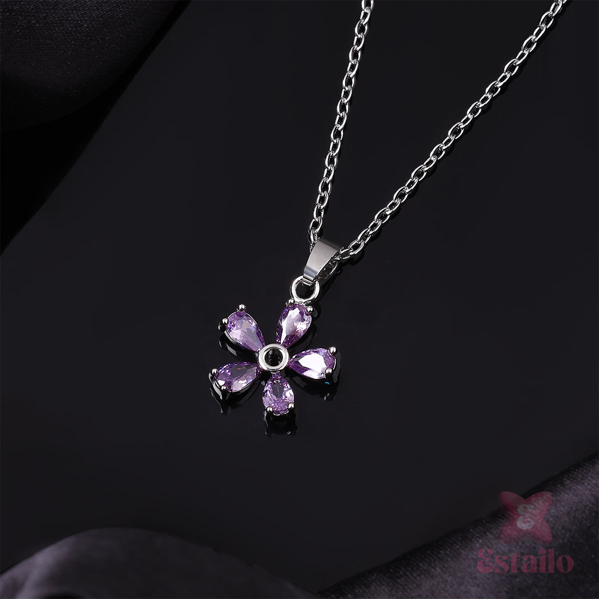 Purple Petal Necklace