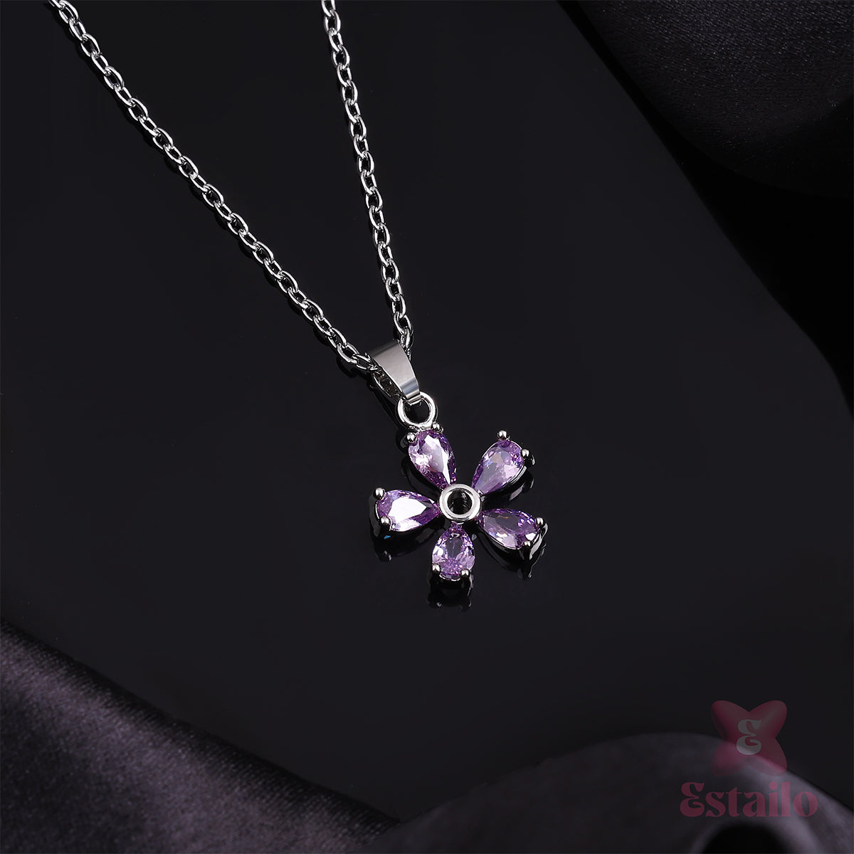 Purple Petal Necklace