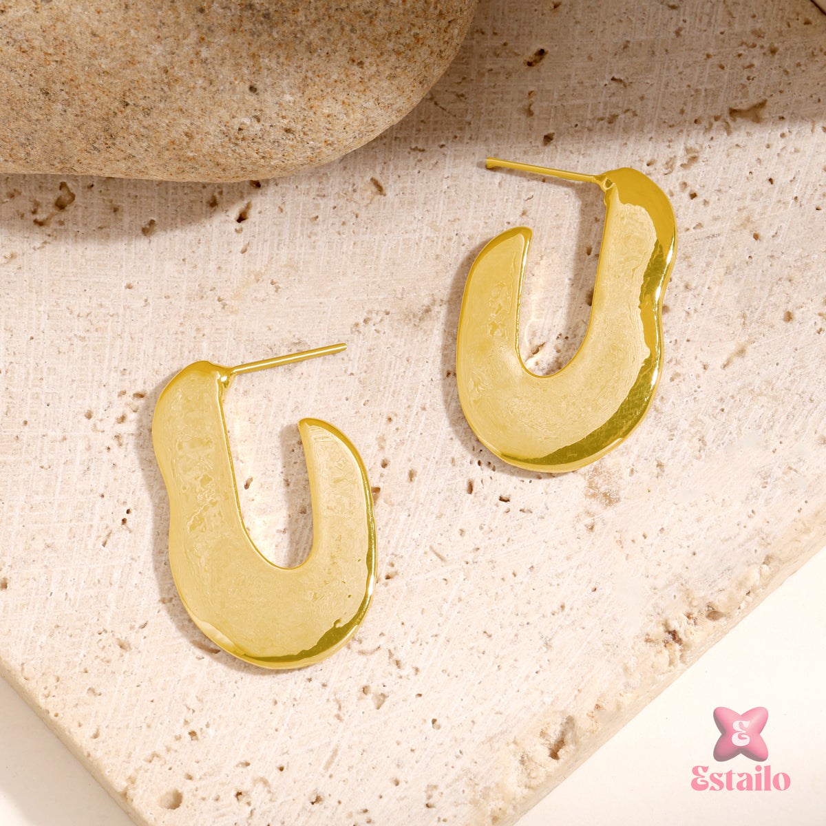 Chunky Gold Hoops Earring