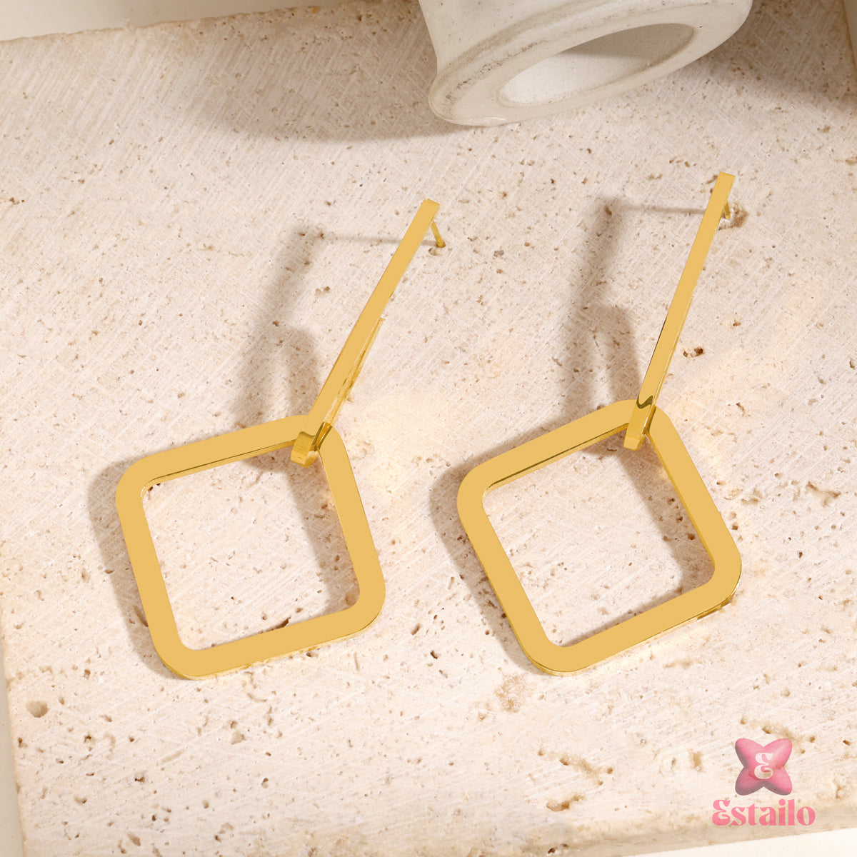 Golden Geo Drops Earring