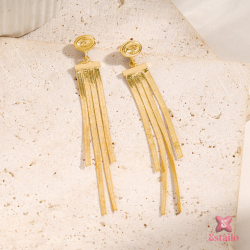 Gold Tassel Drop Earrings