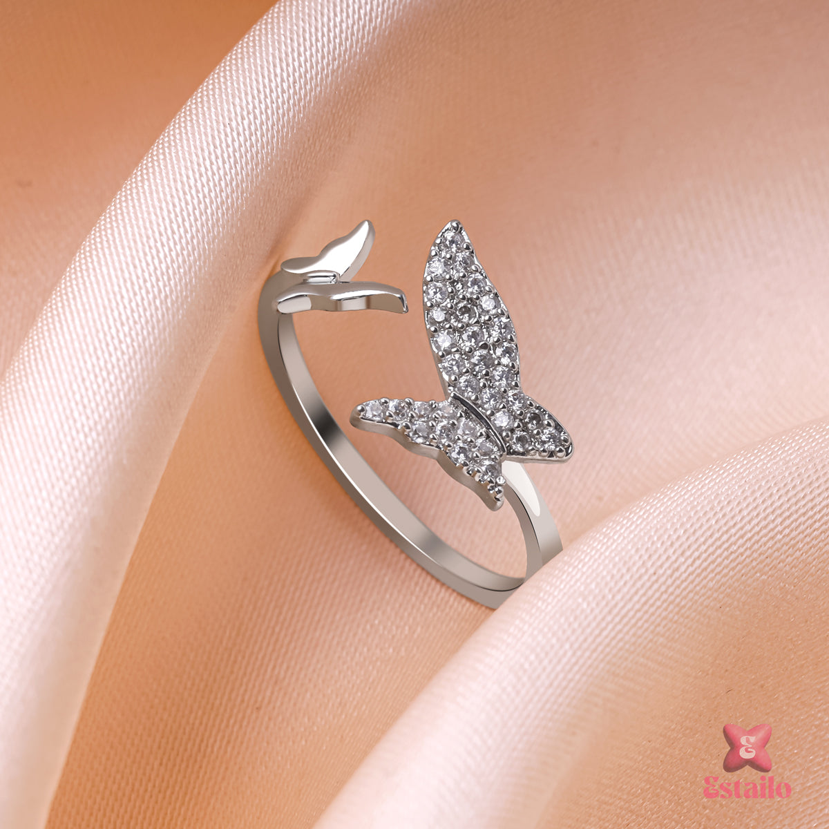 Graceful Butterfly Silver Ring