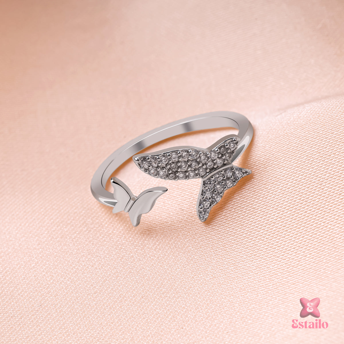 Graceful Butterfly Silver Ring