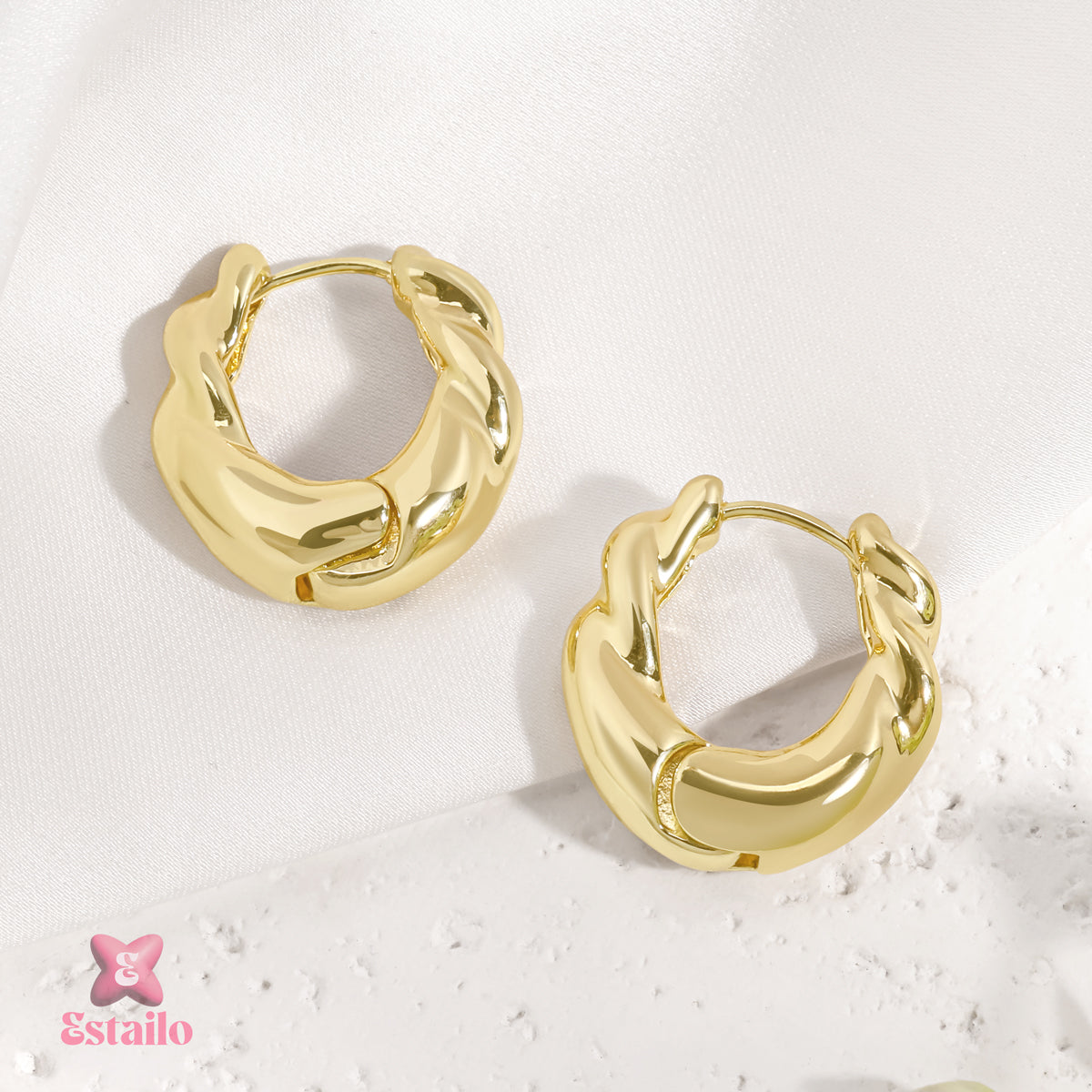 Twist Chunky Hoops Earrings