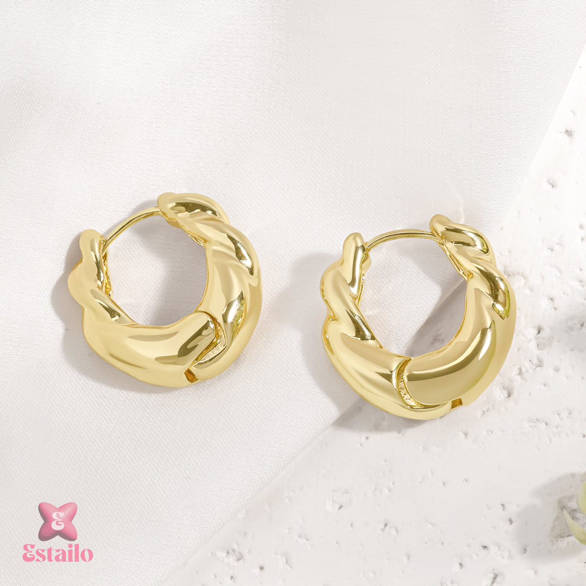 Twist Chunky Hoops Earrings