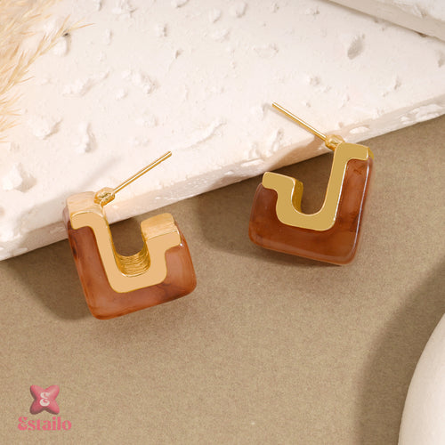 Maillard Square Drops Earring