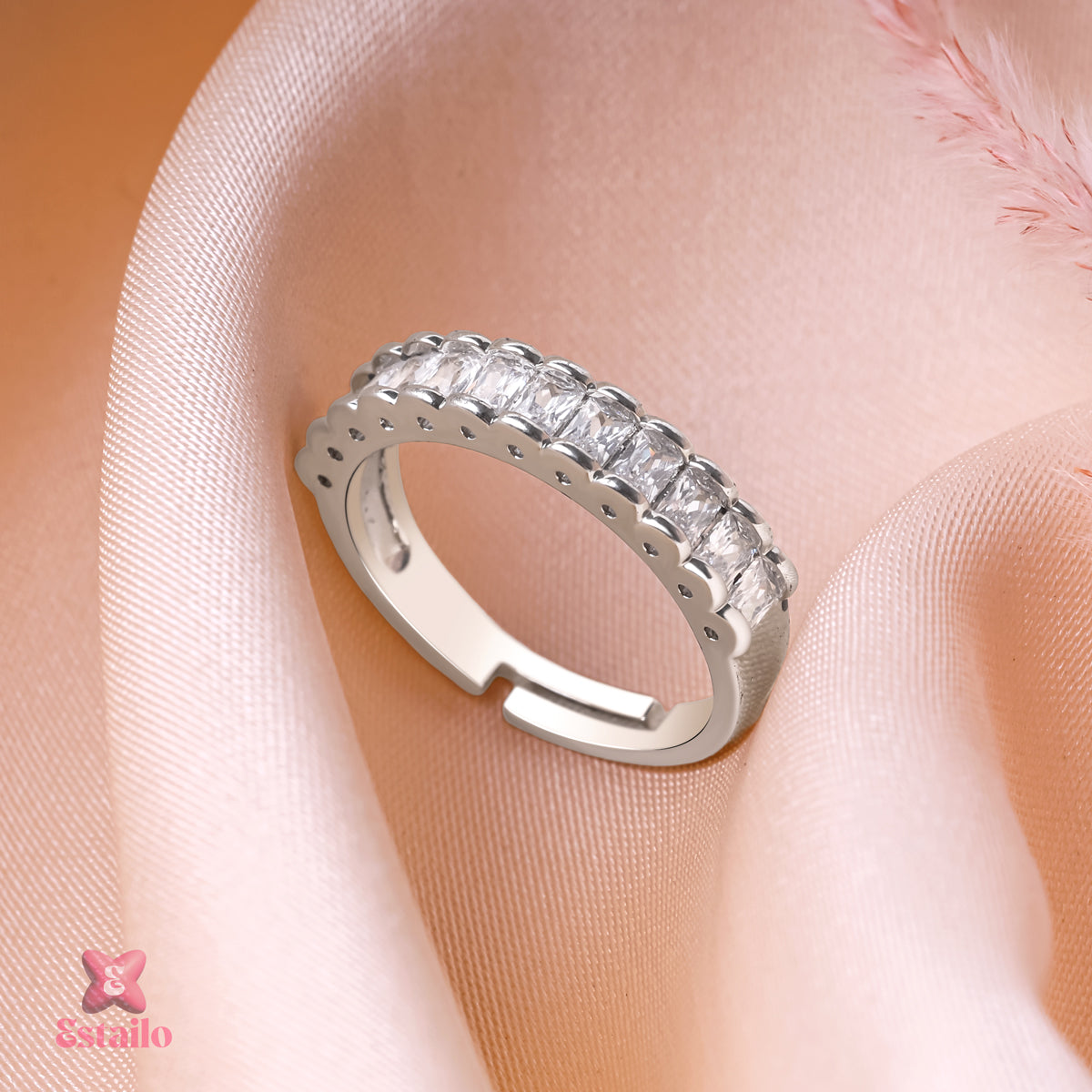 Silver Prism Geometric Ring