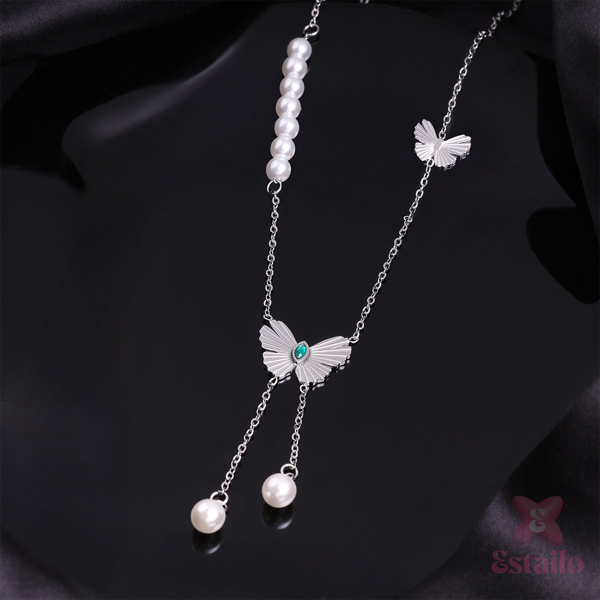 Pearl Flutter Butterfly Necklace