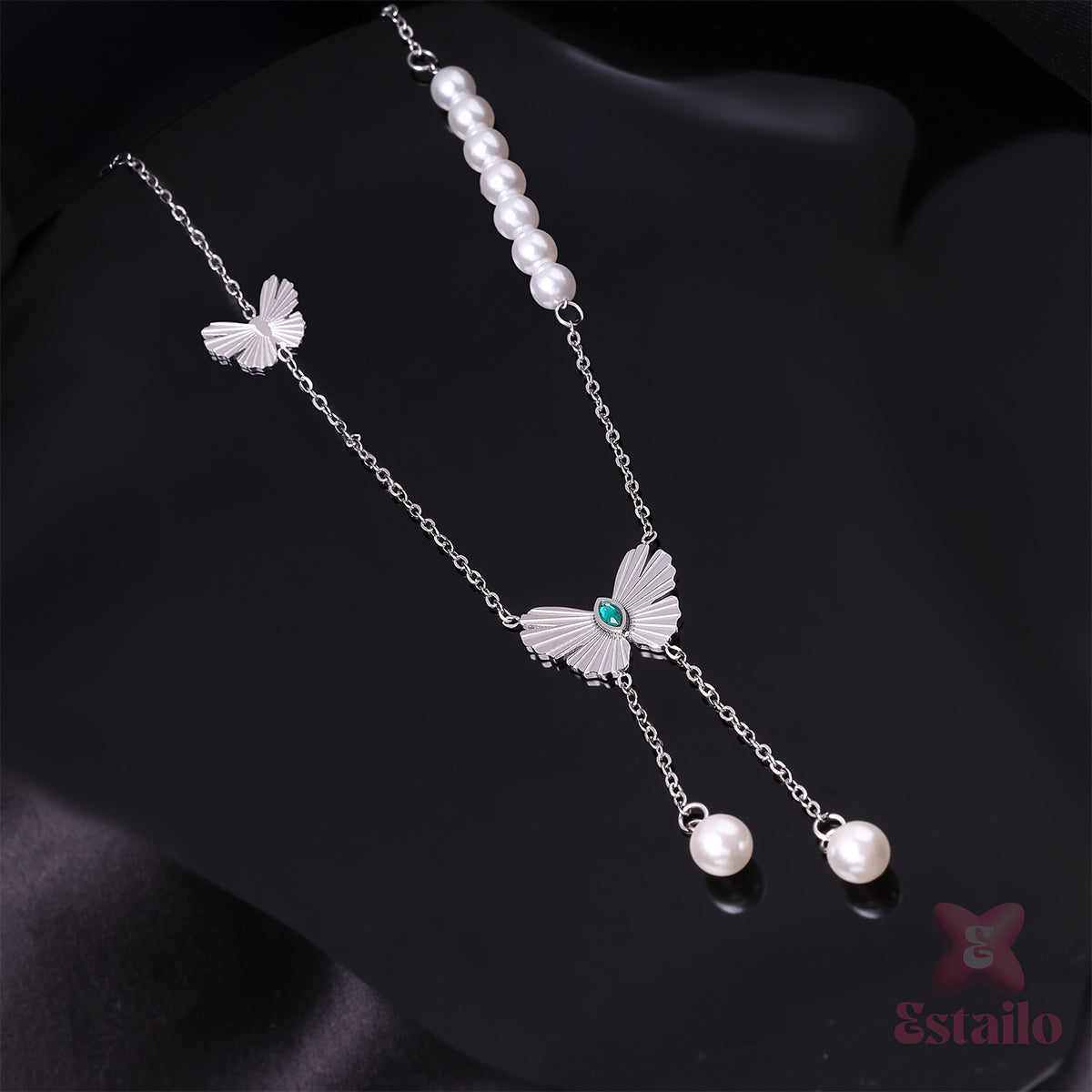 Pearl Flutter Butterfly Necklace