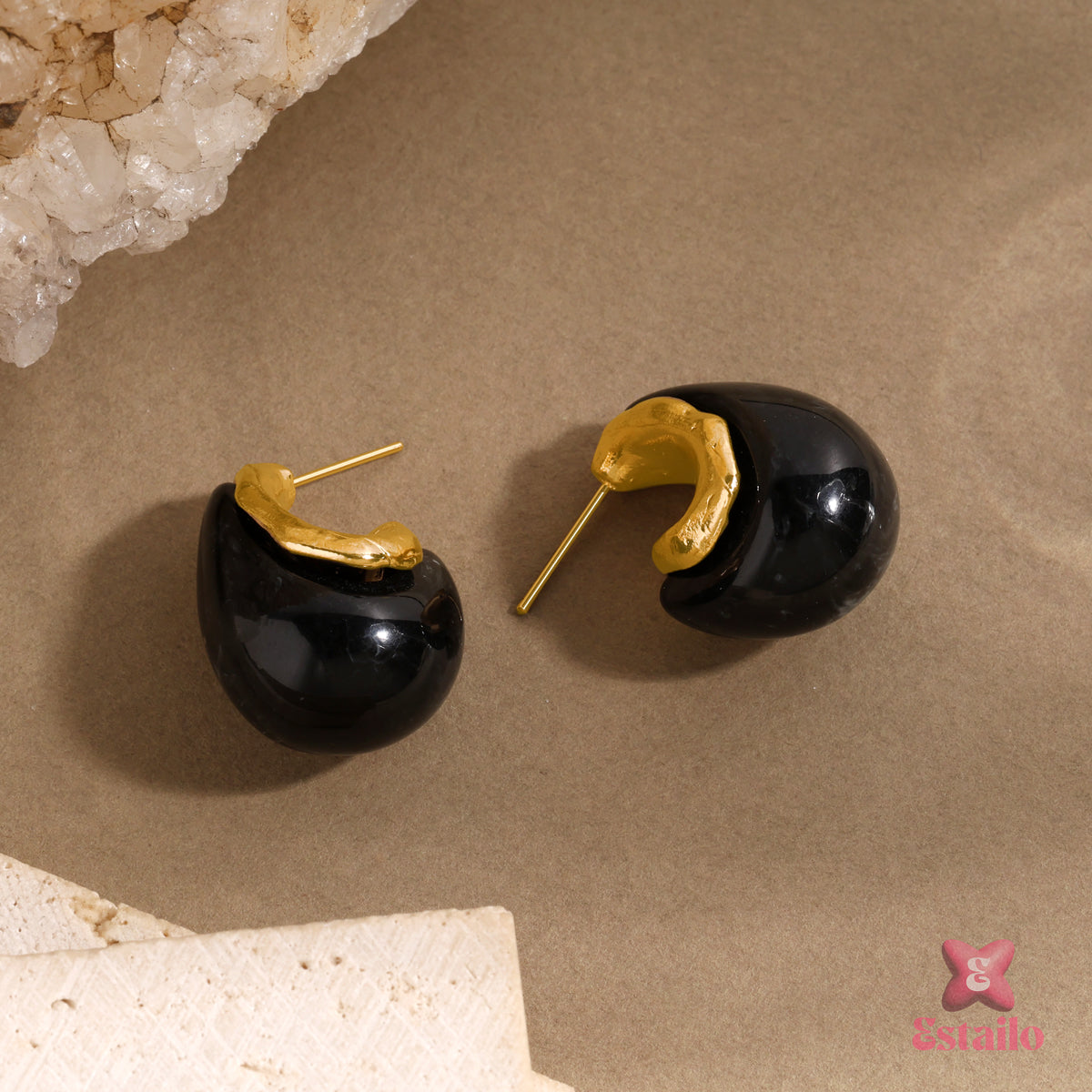 Cosmic Crescent Hoops Earrings