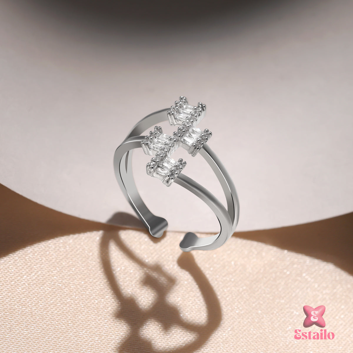 Double Cross Stone Ring