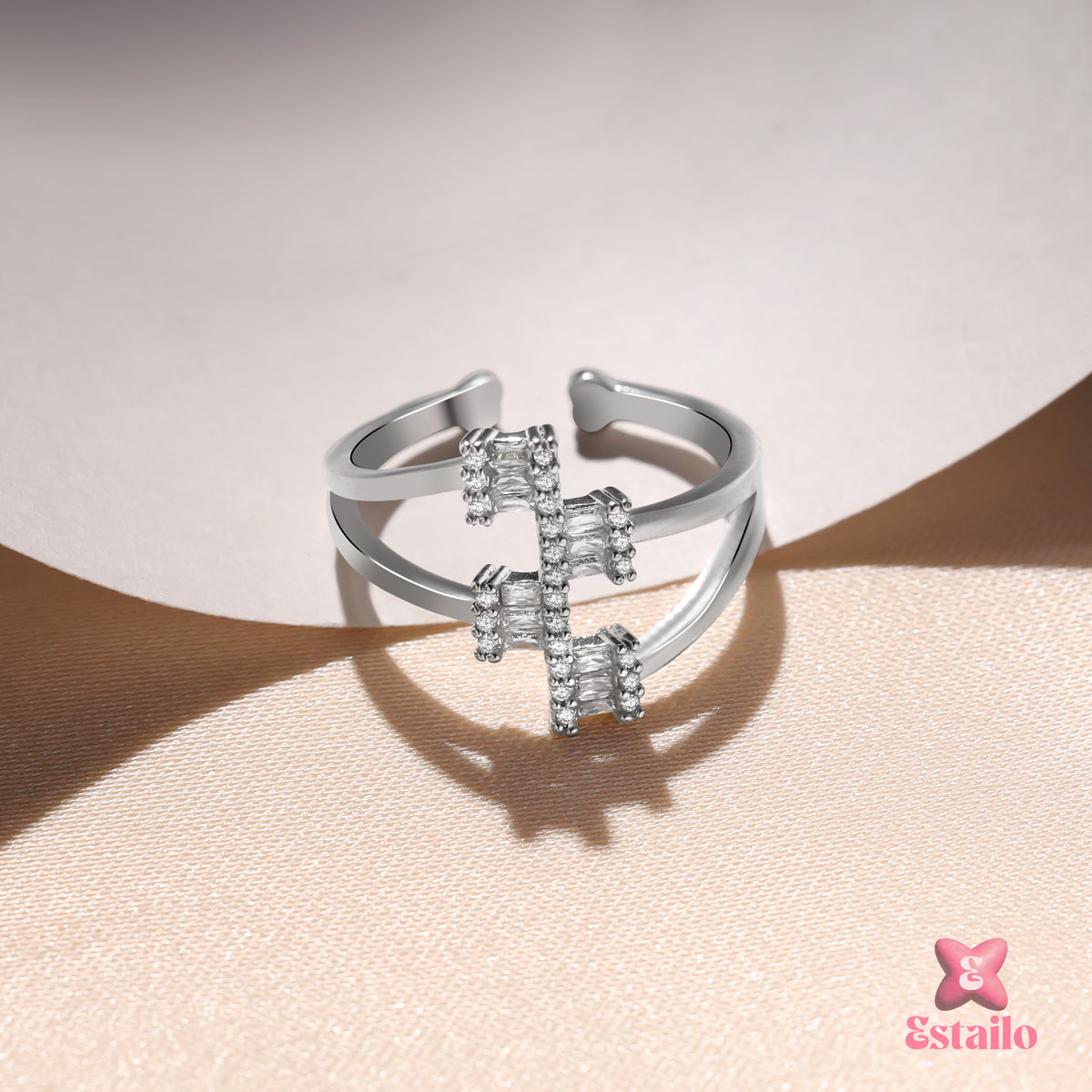 Double Cross Stone Ring