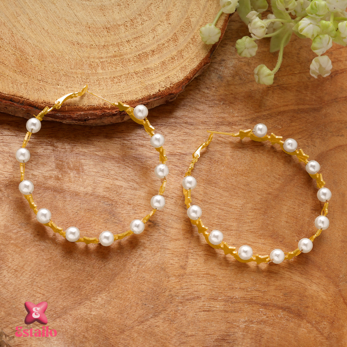 Pearl Radiance Hoops Earring