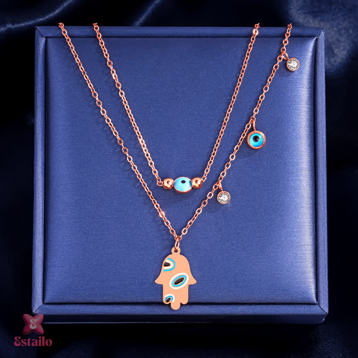 Blush Spark Evil-Eye Necklace