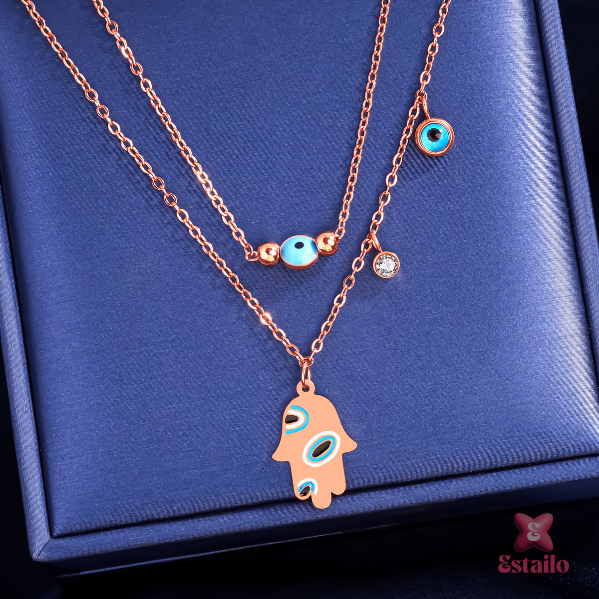 Blush Spark Evil-Eye Necklace