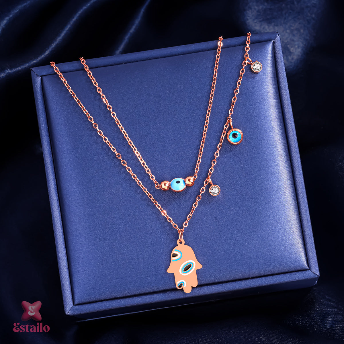 Blush Spark Evil-Eye Necklace