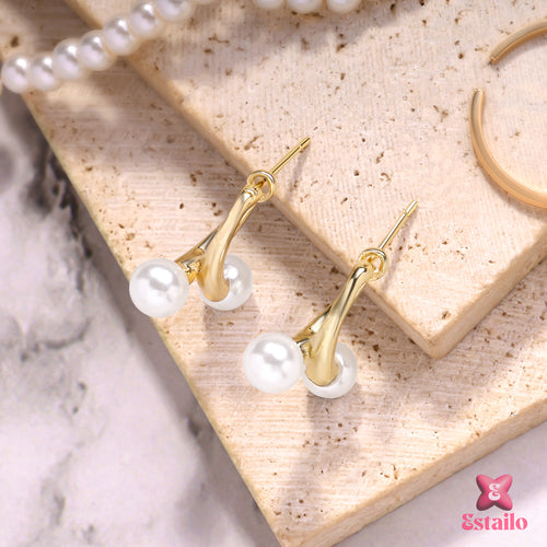 Pearl Grace Hoops Earring