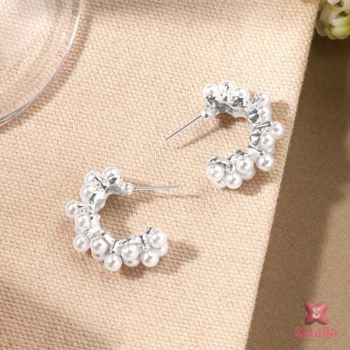 Celestial Pearl Embrace Earrings