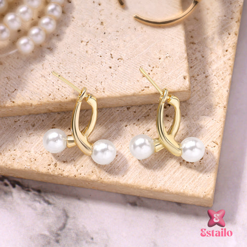 Pearl Grace Hoops Earring