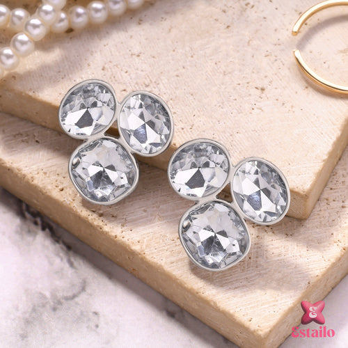 Geometric Crystal Studs Earring