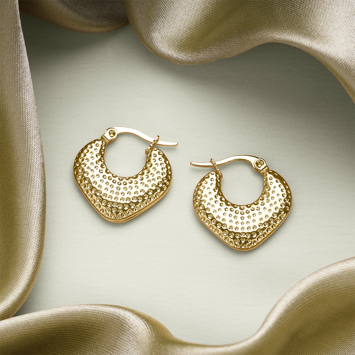 Gilded Crescent Hoops Earrings